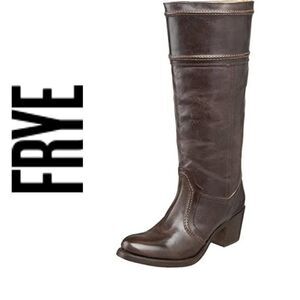 Frye 77231 'Jane' Dark Brown AntiqueTall Riding Heeled Boots Size 6.5